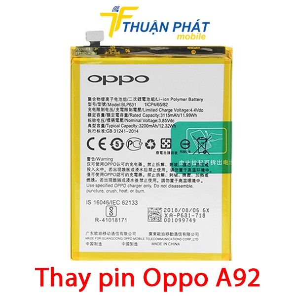 Thông tin chi tiết về thay pin oppo a92 giá bao nhiêu ở đâu uy tín nhất?
