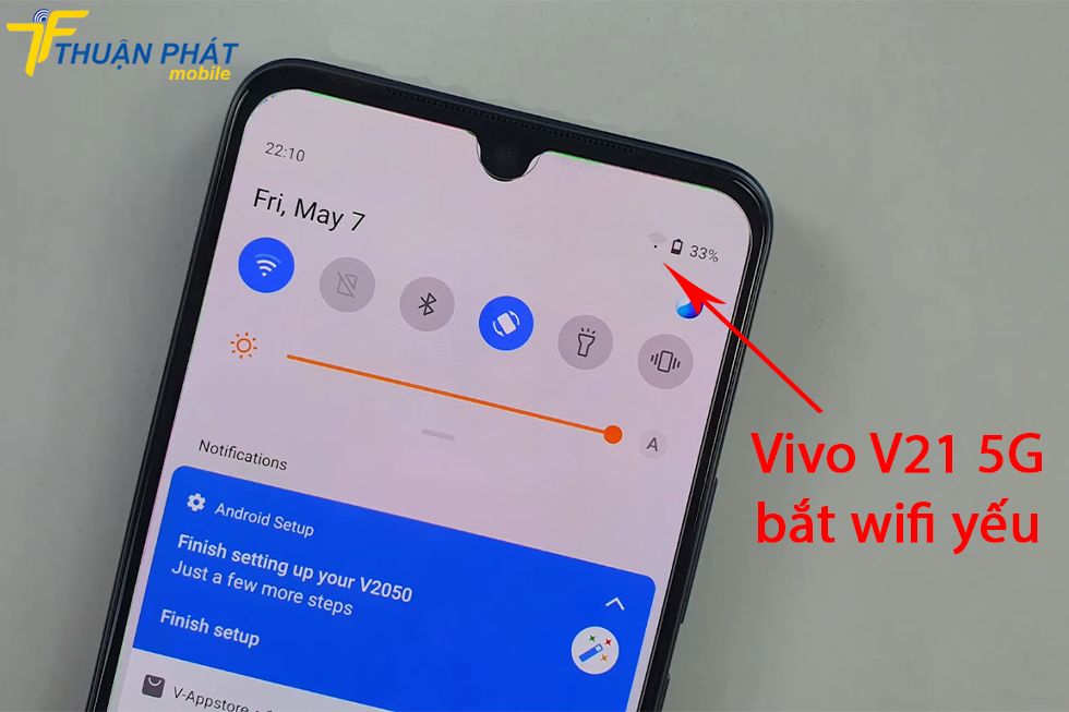 Vivo V21 5G bắt wifi yếu