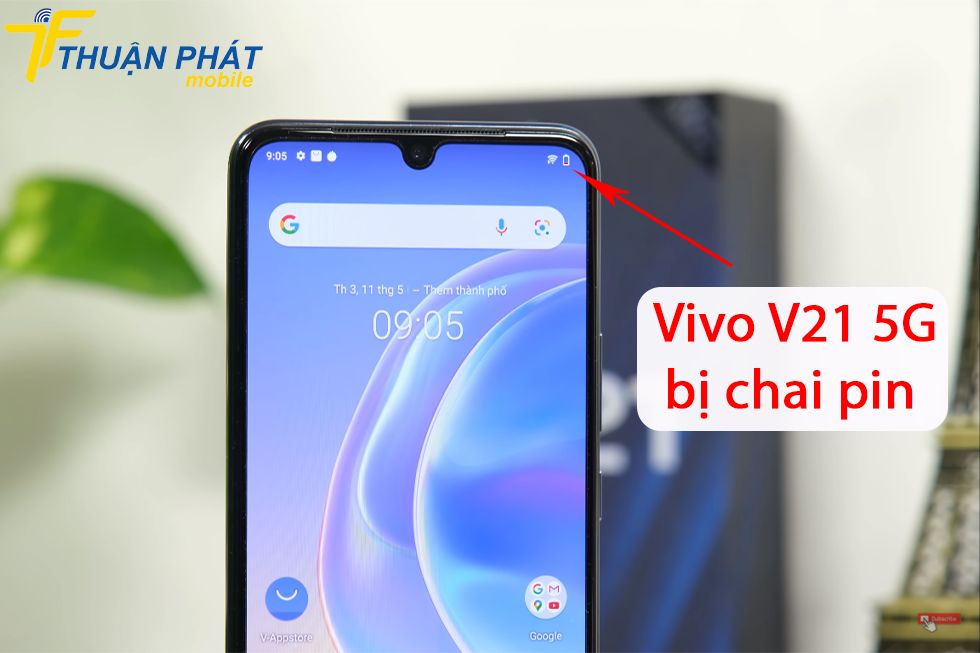 Vivo V21 5G bị chai pin
