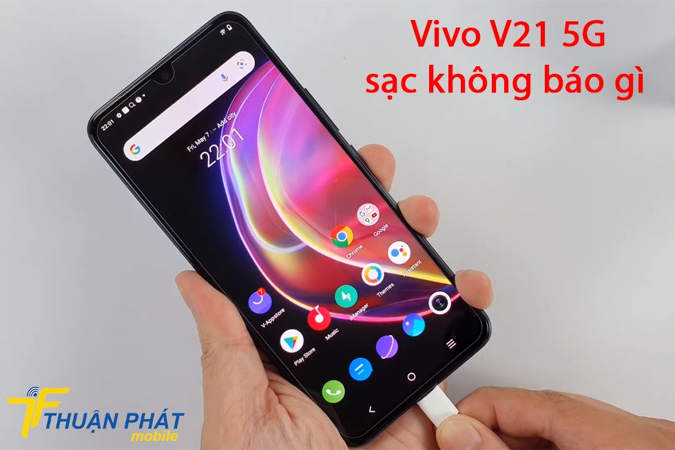 Vivo V21 5G sạc không báo gì
