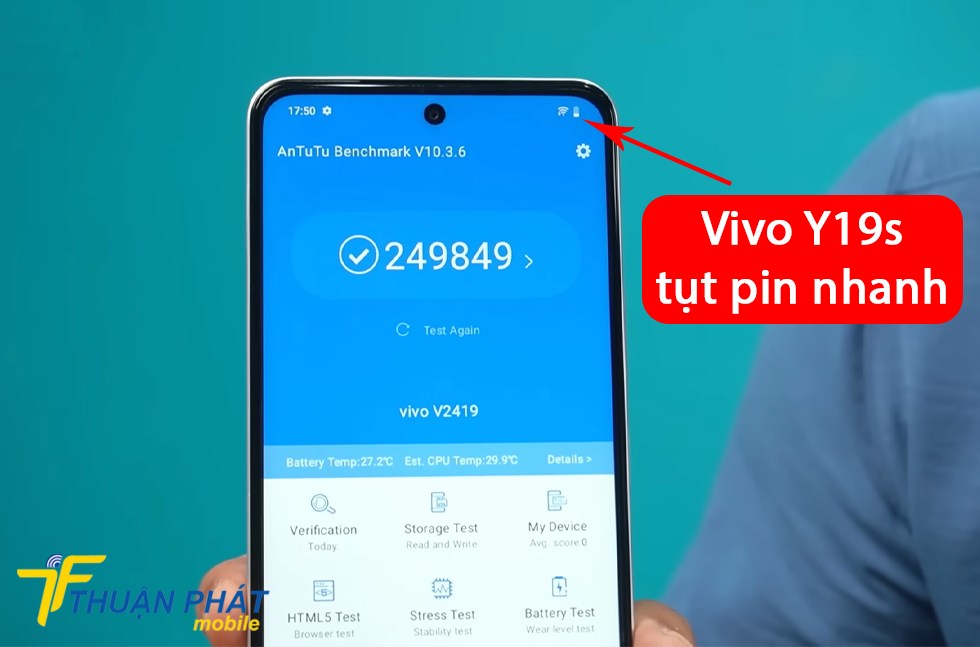 Vivo Y19s tụt pin nhanh