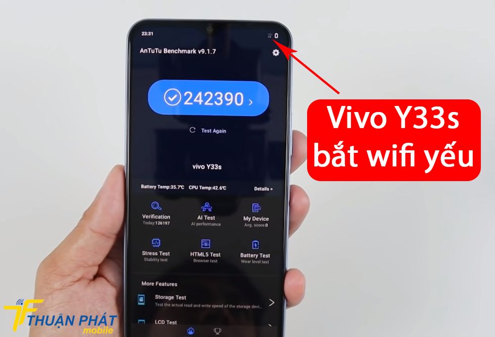 Vivo Y33s bắt wifi yếu