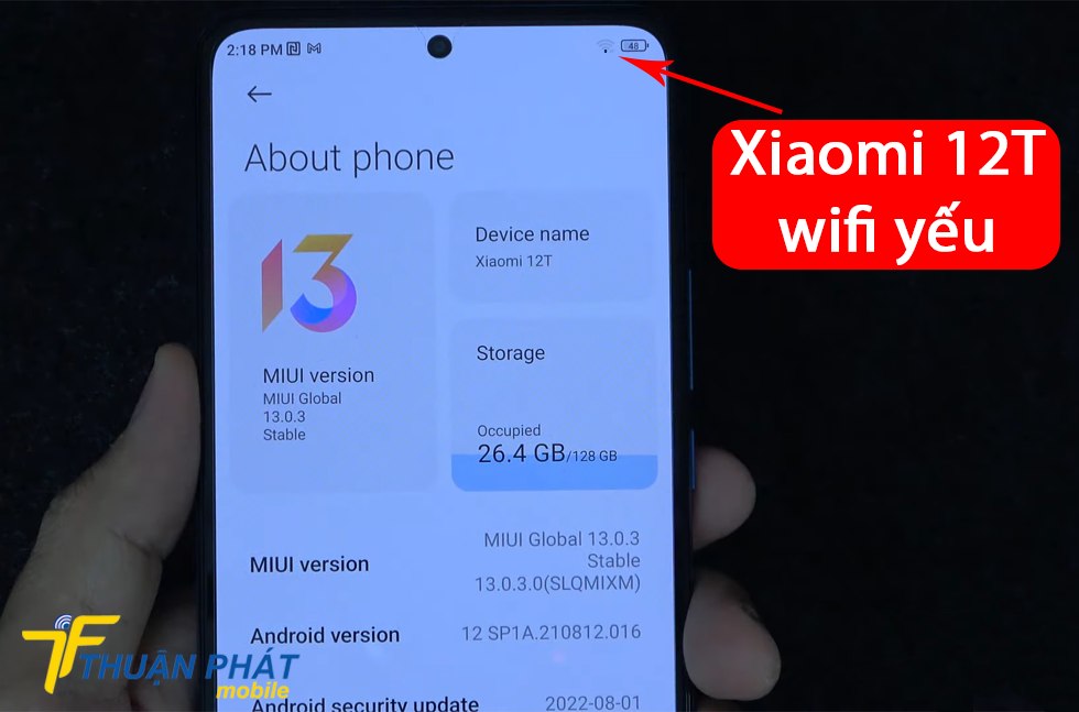 Xiaomi 12T wifi yếu