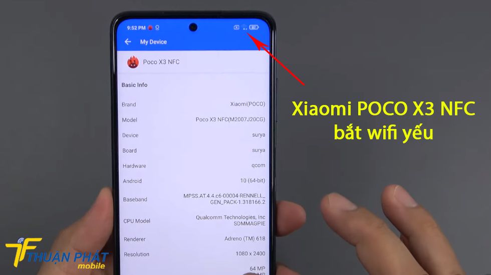 Xiaomi POCO X3 NFC bắt wifi yếu