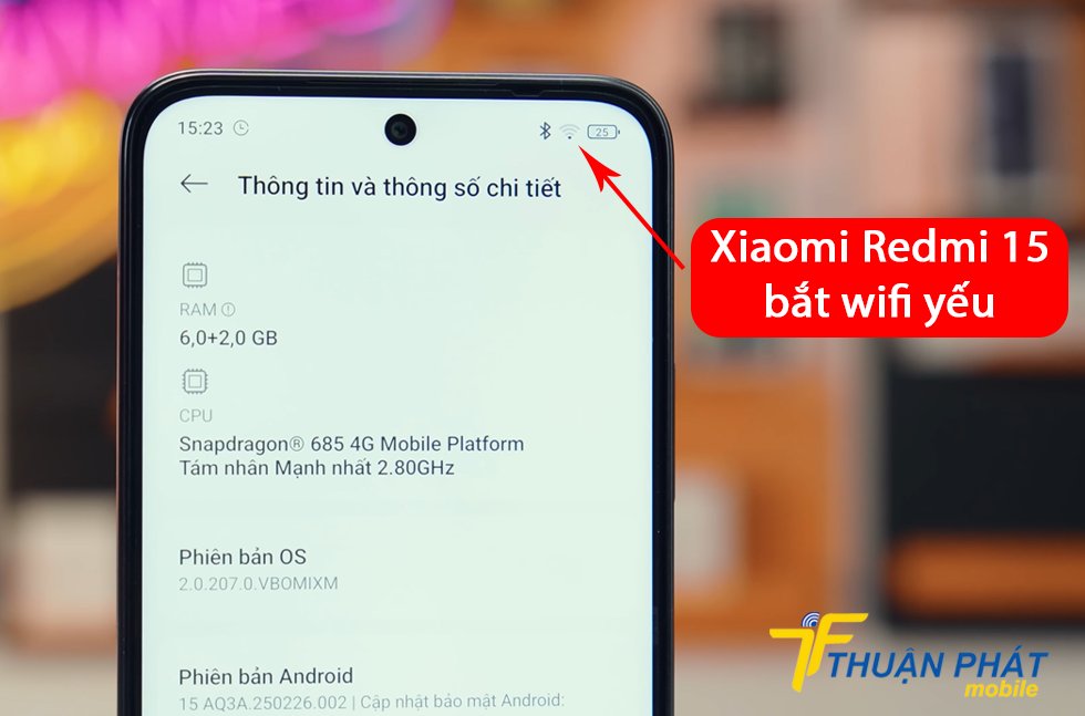 Xiaomi Redmi 15 bắt wifi yếu