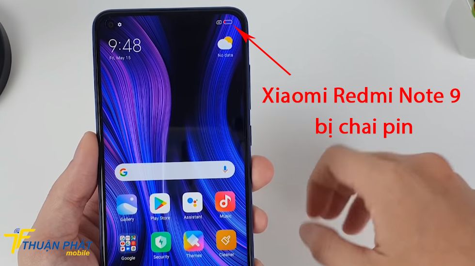 Xiaomi Redmi Note 9 bị chai pin